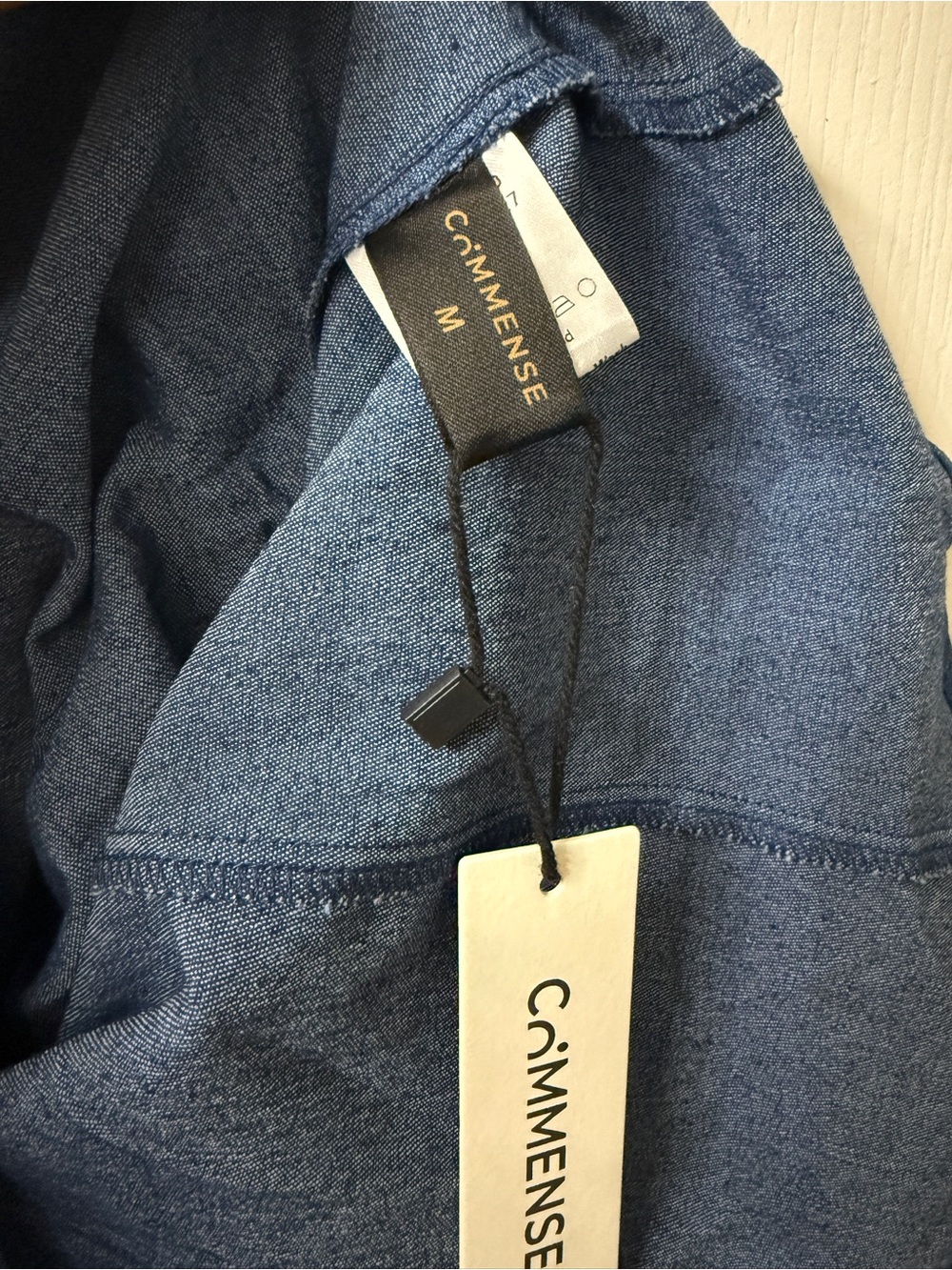 Commense Ruched Denim Halter Top - Picture 7 of 8